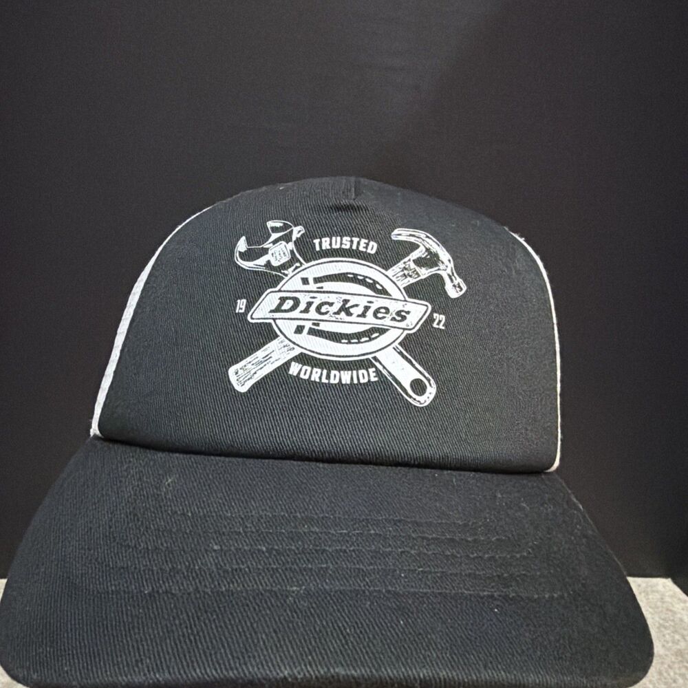 DICKIES BASEBALL HAT CAP ADULT ONE SIZE Black Trucker SNAP BACK MENS NWT